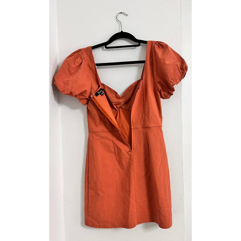 Trixxi‎ Cottagecore Rust Puff Sleeve Dress Womens M - Picture 3 of 8
